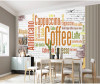 Tranh dán tường trang trí quán chữ coffee vàng - 