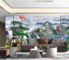 Tranh thủy mặc  núi và đàn chim bay - 