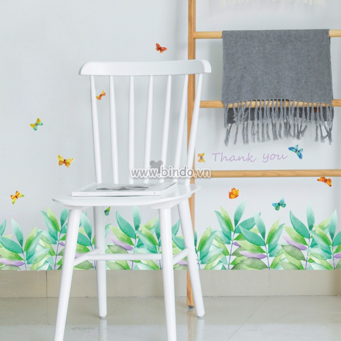 Decal dán tường Chân tường cây xanh