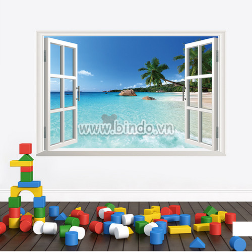 Decal dán tường Cửa sổ biển Zooyoo