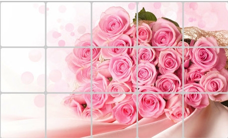 Decal dán tường Miếng dán bếp hoa hồng 50cm x 70cm tráng nhôm, chống dầu mỡ