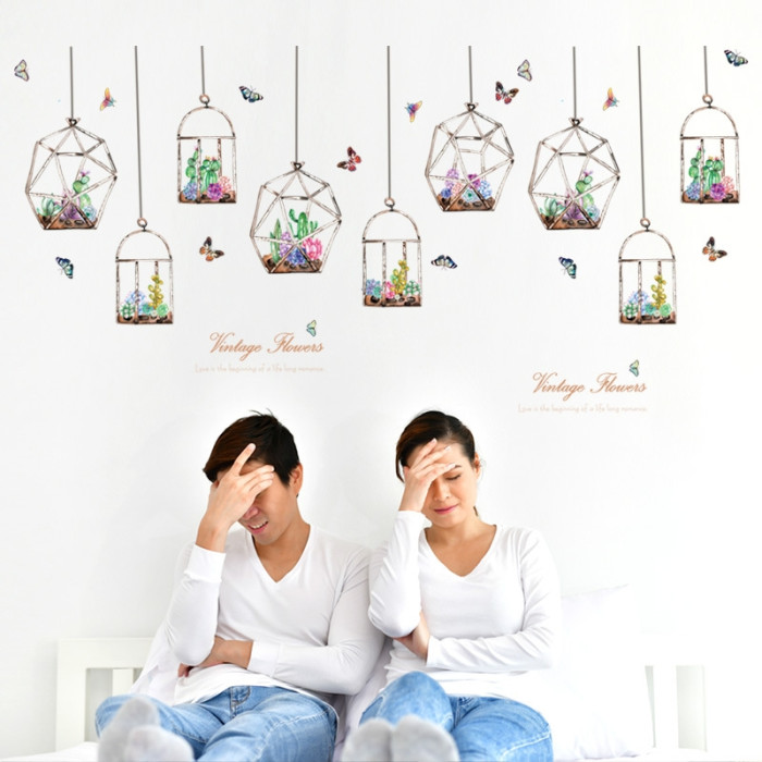 Decal dán tường Decal dây leo hoa sắc màu dán tường kính đẹp