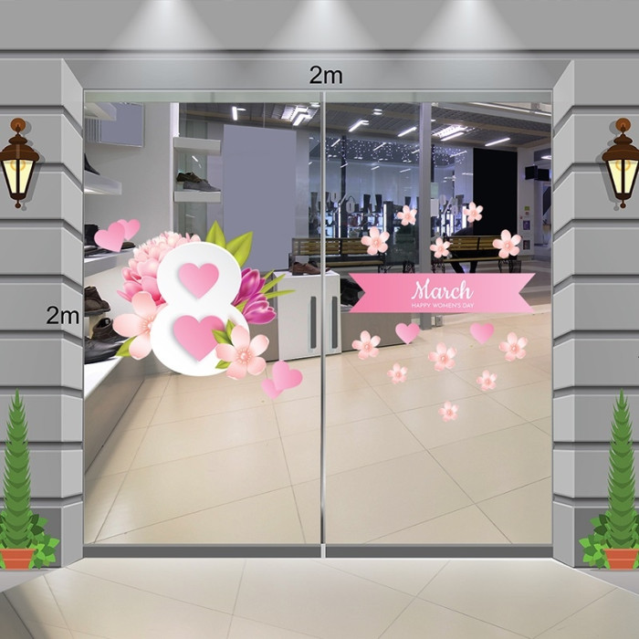 Decal dán tường Decal 8/3 dán cửa kính trang trí đẹp cho quán ăn, cà phê, spa, văn phòng ở TPHCM