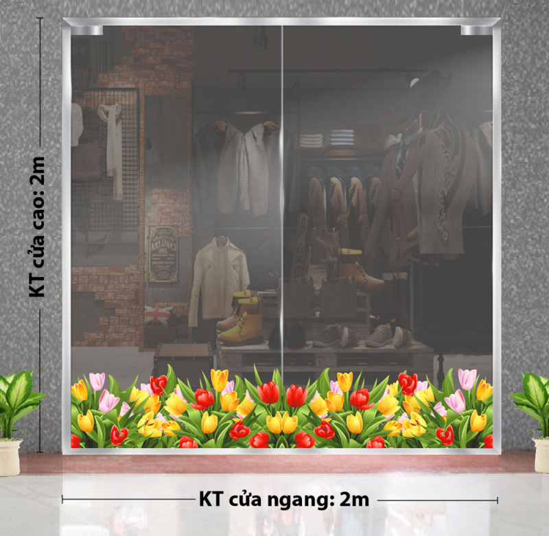 Decal dán tường Decal 8/3 Trang trí cửa kính - mẫu 40