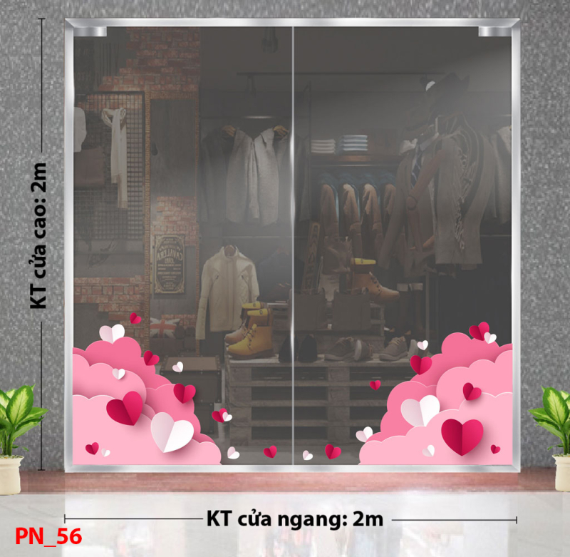 Decal dán tường Decal 8/3 Trang trí cửa kính - mẫu 56