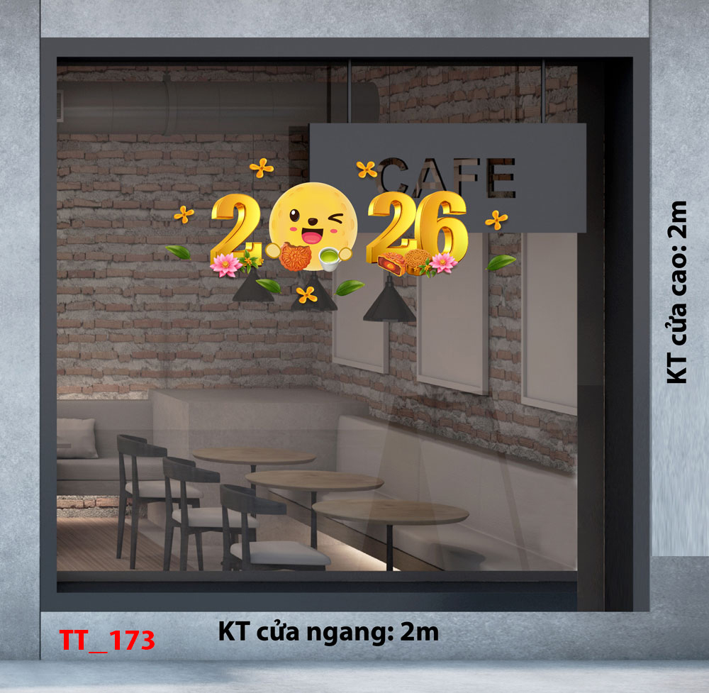 Decal dán tường Decal Tết trung thu mẫu 173