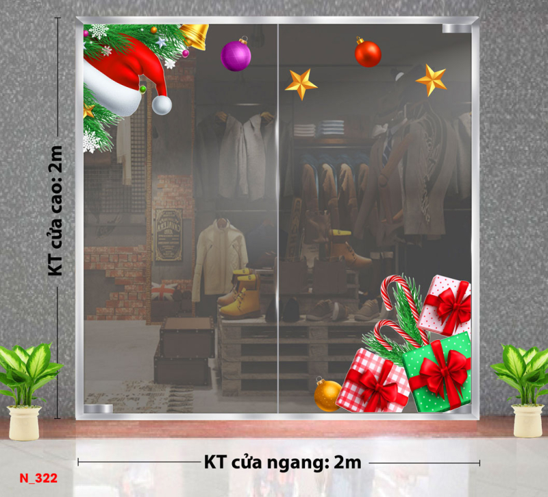 Decal dán tường Decal Noel - Món quà noel