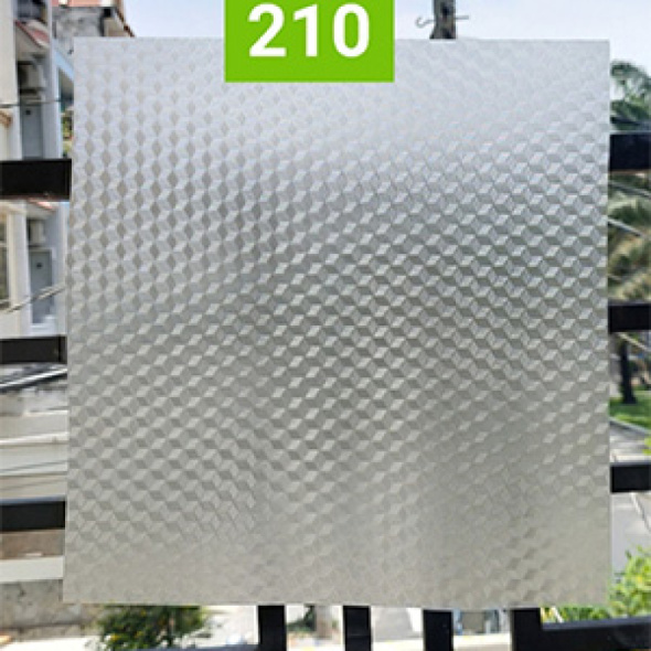 Decal dán tường Decal dán kính caro hình khối 120cm x 100cm