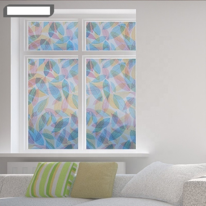 Decal dán kính lá sắc màu nghệ thuật dán cửa sổ đẹp - 2