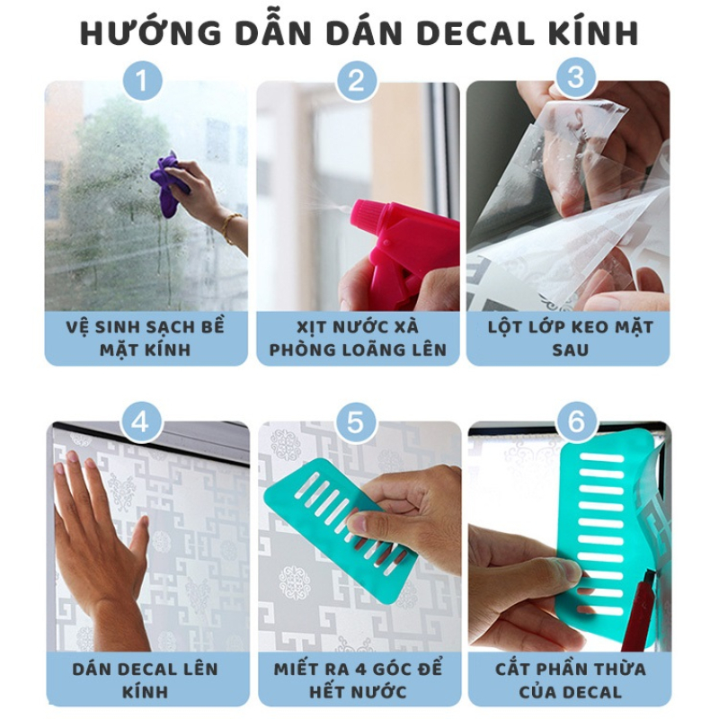 Thi công dán decal dán kính mảnh vỡ màu trà