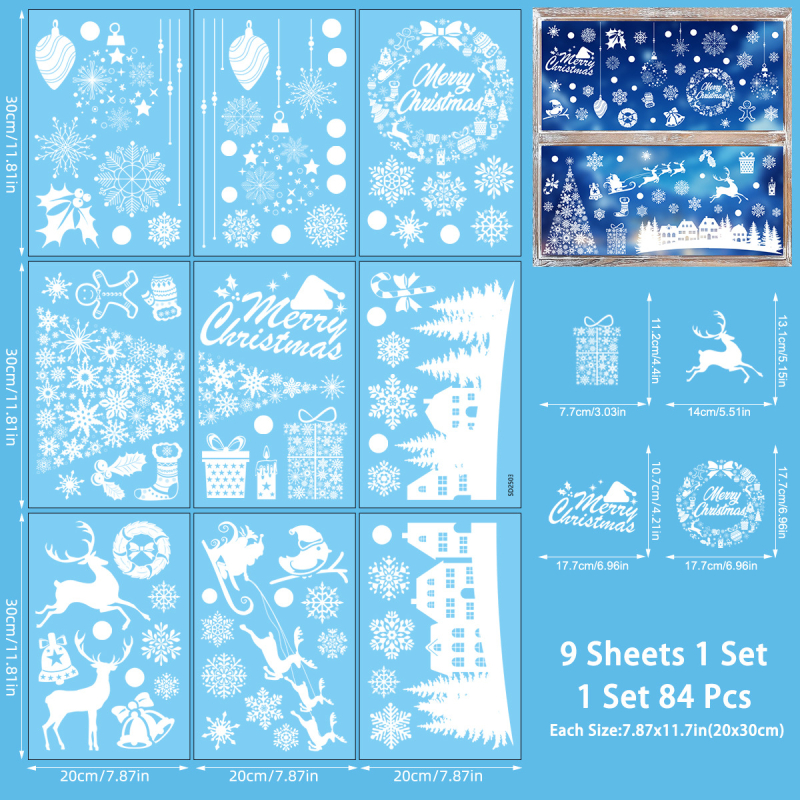 Decal dán tường Decal dán kính noel bông tuyết