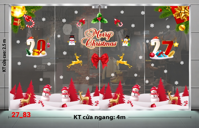 Decal dán tường Decal dán Noel combo số   83