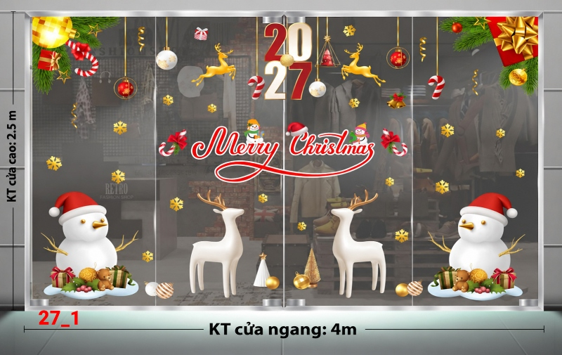Decal dán tường Decal dán Noel combo số 1