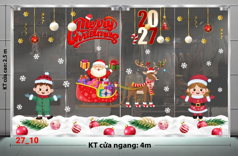 Decal dán tường Decal dán Noel combo số 10