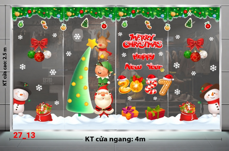 Decal dán tường Decal dán Noel combo số 13