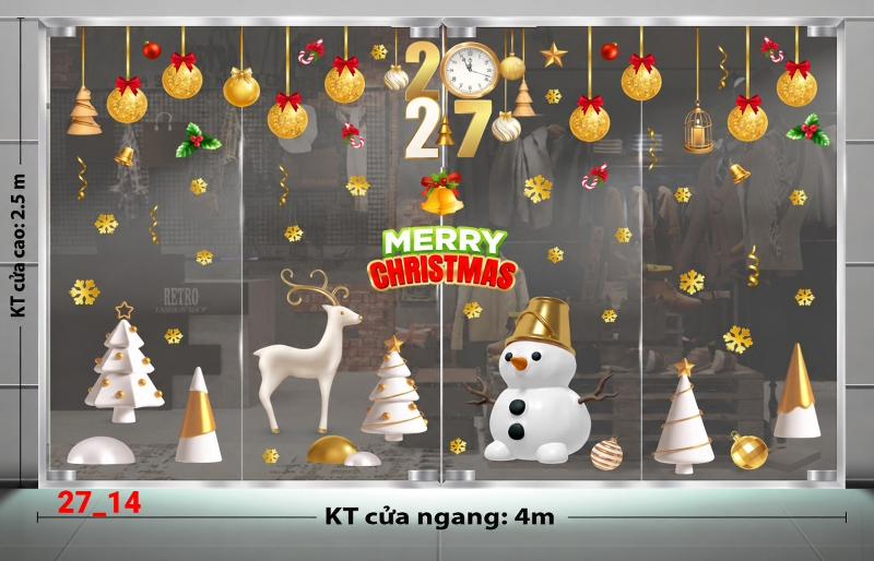 Decal dán tường Decal dán Noel combo số 14