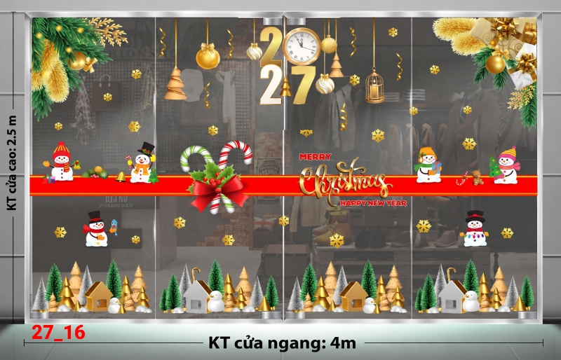 Decal dán tường Decal dán Noel combo số 16