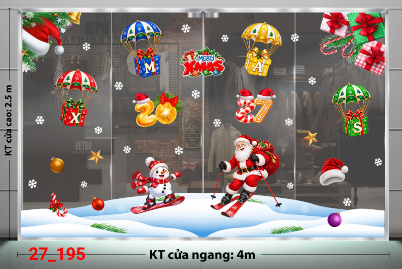 Decal dán tường Decal dán Noel combo số 195