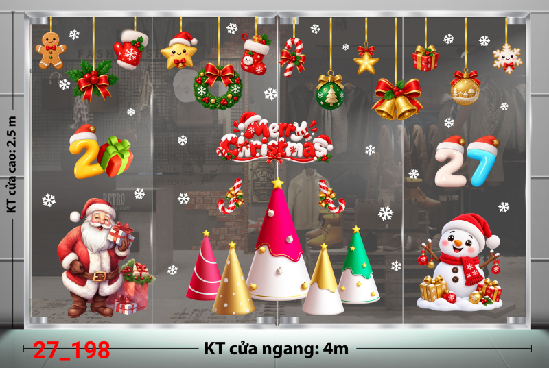 Decal dán tường Decal dán Noel combo số  198