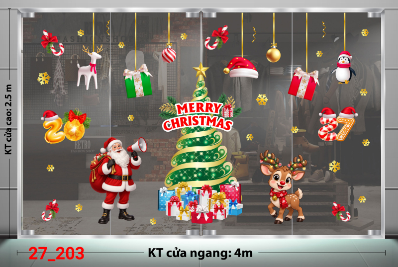 Decal dán tường Decal dán Noel combo số 203