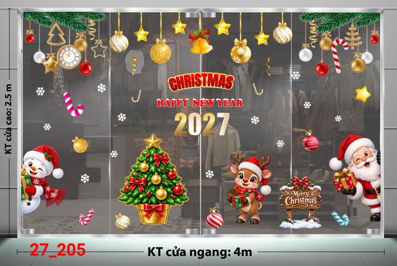 Decal dán tường Decal dán Noel combo số 205