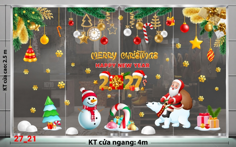 Decal dán tường Decal dán Noel combo số 21
