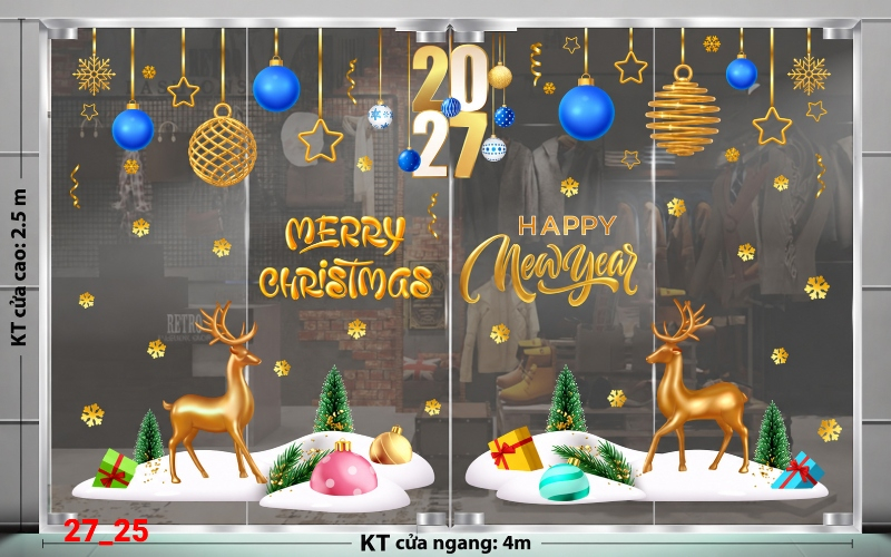 Decal dán tường Decal dán Noel combo số 25