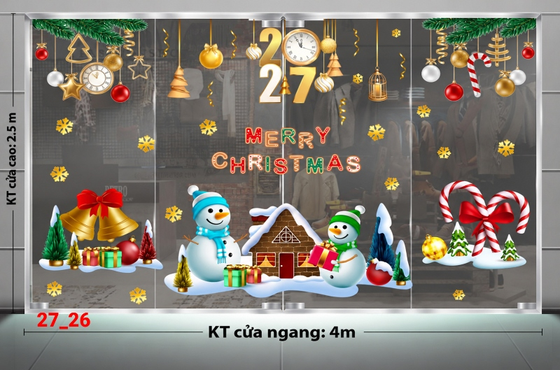 Decal dán tường Decal dán Noel combo số 26