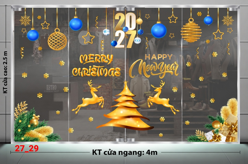 Decal dán tường Decal dán Noel combo số 29