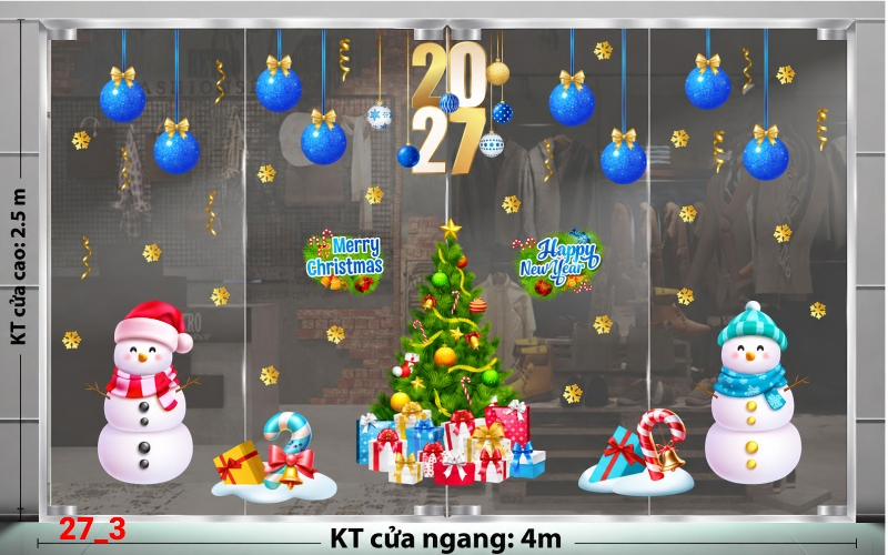 Decal dán tường Decal dán Noel combo số 3