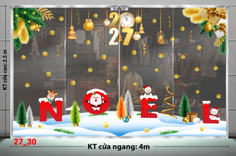 Decal dán tường Decal dán Noel combo số 31