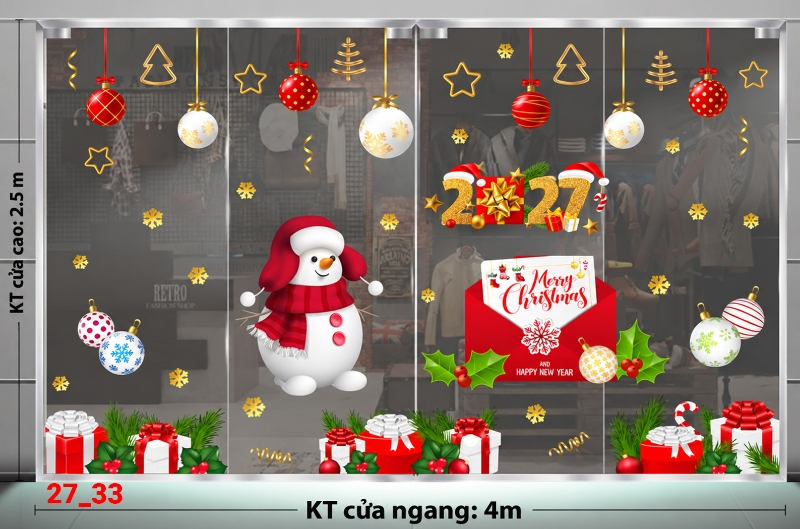Decal dán tường Decal dán Noel combo số 33