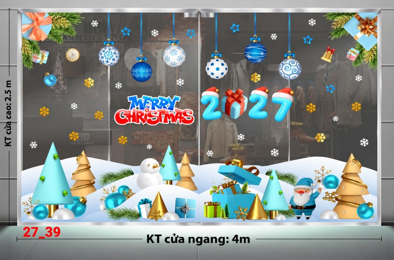 Decal dán tường Decal dán Noel combo số 39