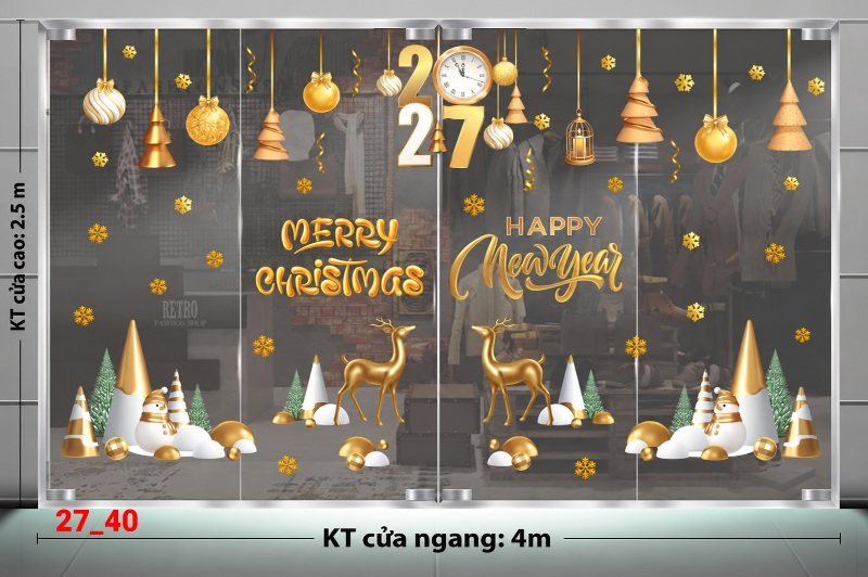 Decal dán tường Decal dán Noel combo số 40