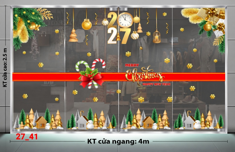 Decal dán tường Decal dán Noel combo số 41