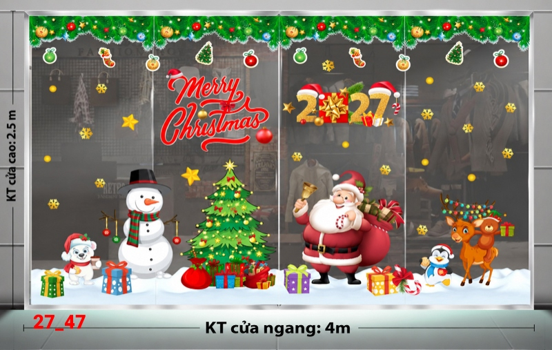 Decal dán tường Decal dán Noel combo số  47