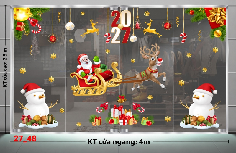 Decal dán tường Decal dán Noel combo số  48