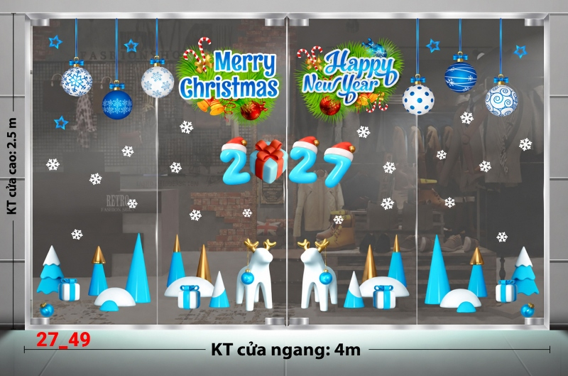 Decal dán tường Decal dán Noel combo số 49