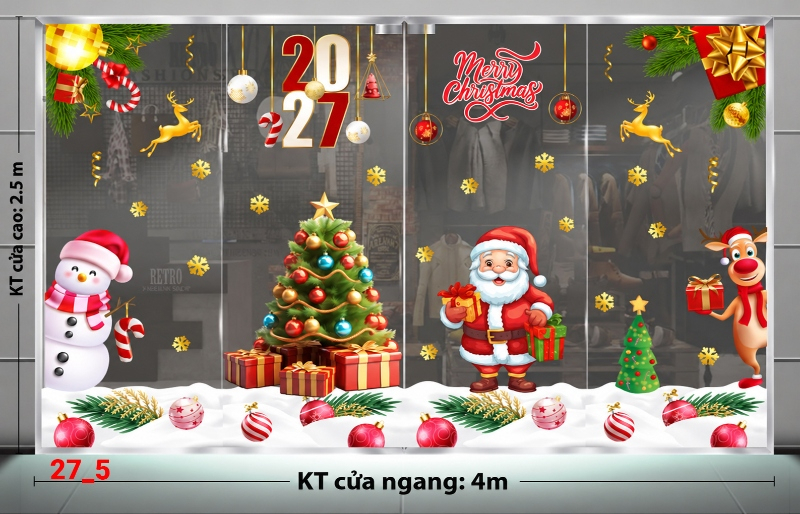 Decal dán tường Decal dán Noel combo số  5
