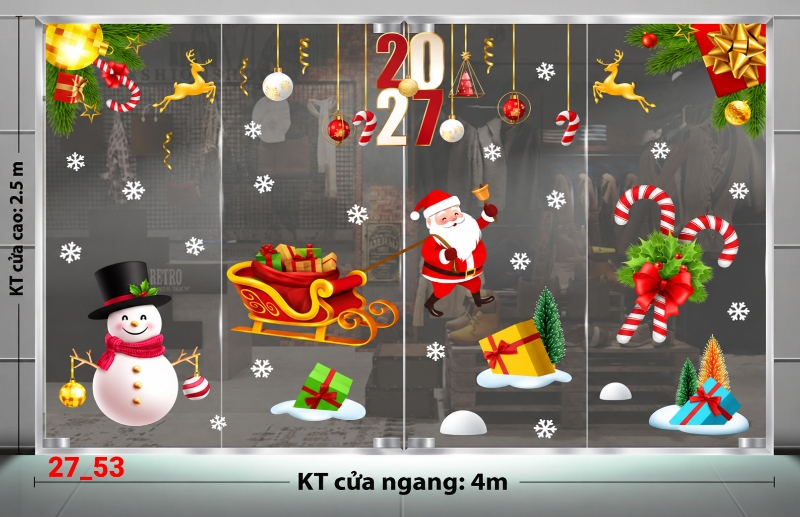 Decal dán tường Decal dán Noel combo số 53