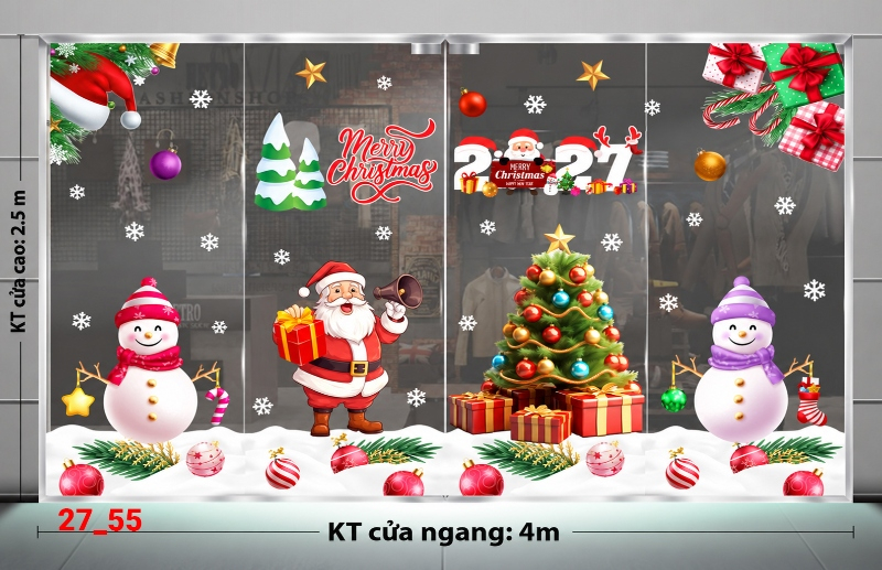 Decal dán tường Decal dán Noel combo số 55