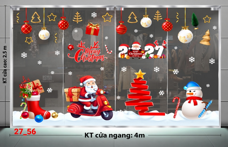 Decal dán tường Decal dán Noel combo số 56