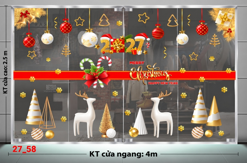 Decal dán tường Decal dán Noel combo số 59