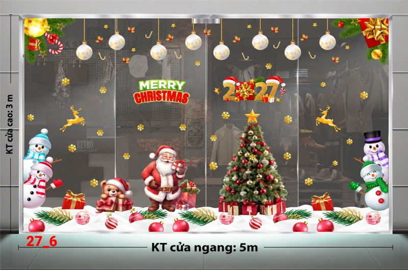 Decal dán tường Decal dán Noel combo số 6