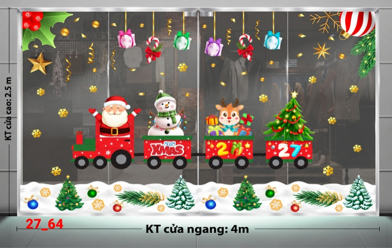 Decal dán tường Decal dán Noel combo số 64