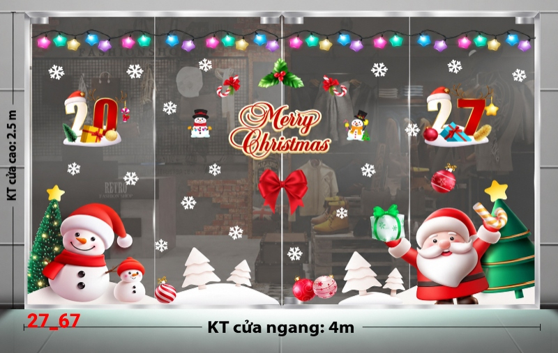 Decal dán tường Decal dán Noel combo  số 67
