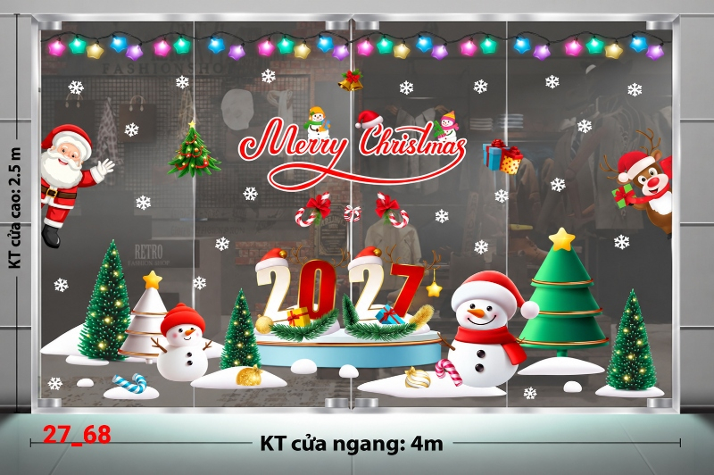 Decal dán tường Decal dán Noel combo số 68