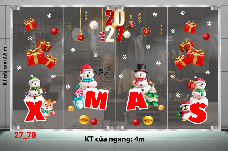 Decal dán tường Decal dán Noel combo số 70