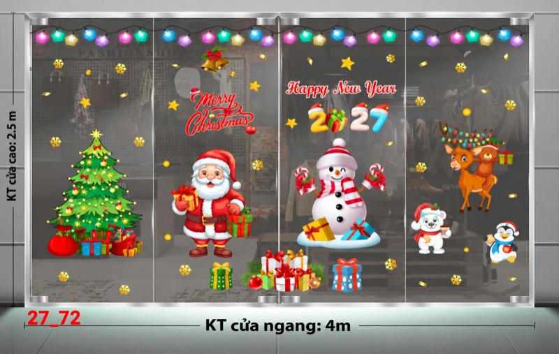 Decal dán tường Decal dán Noel combo số 72