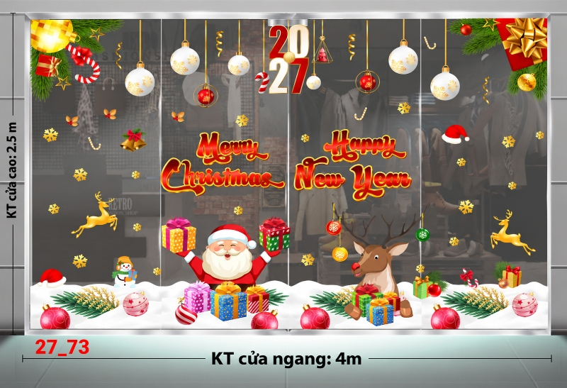 Decal dán tường Decal dán Noel combo số 73